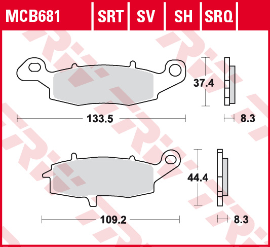 Колодки trw mcb681
